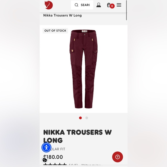 Fjallraven Dark Garnet Nikka Trousers - Picture 10 of 10